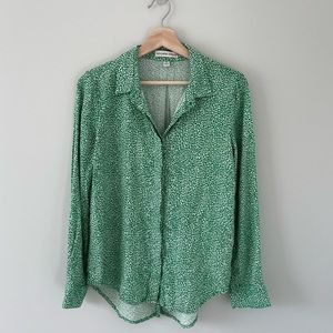 Green Leopard Pattern Blouse